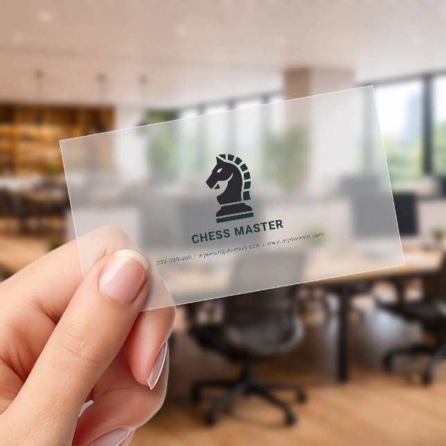 Chess Knight Clear Business Cards (Handheld (Office))