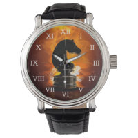 Chess Knight in Flames Wristwatch