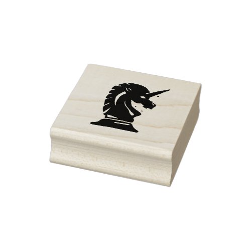 Chess Knight Unicorn Rubber Stamp