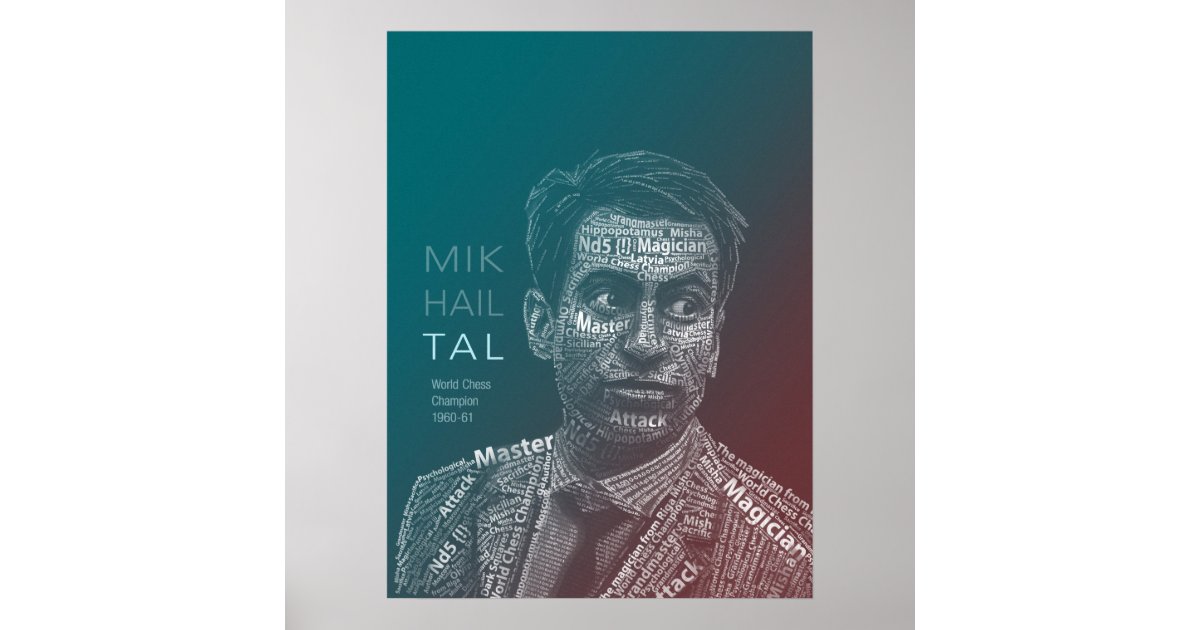 Chess Legends: Mikhail Tal Poster, Zazzle