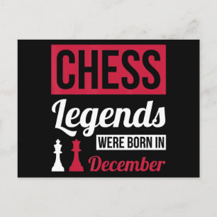 Chess Legends Were Born In December birthday Gift Invitation Postcard