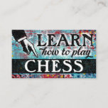 Chess Lessons Business Cards - Blue Red at Zazzle