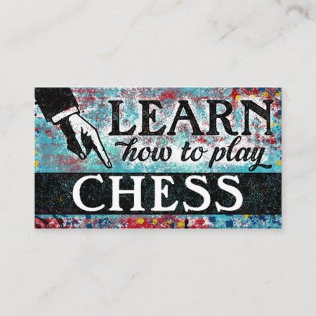Chess Lessons Business Cards - Blue Red