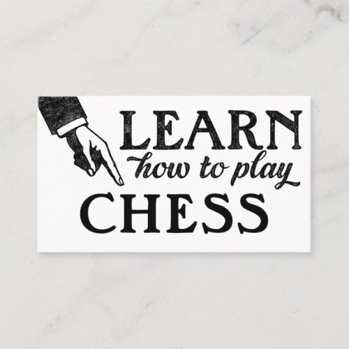 Chess Lessons Business Cards _ Cool Vintage