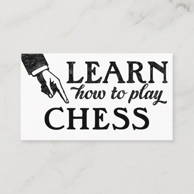 Chess Lessons Business Cards - Cool Vintage (Front)