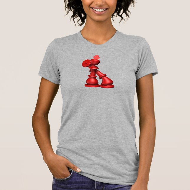 Chess Love Red King and Queen T-Shirt (Front)
