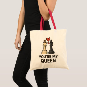 Chess Love Sticker – Black & White Kings Tote Bag