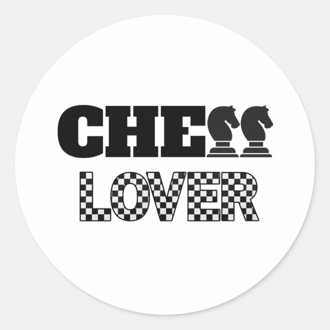 Chess Lover Black Knights Creative Unique Game Classic Round Sticker (Front)
