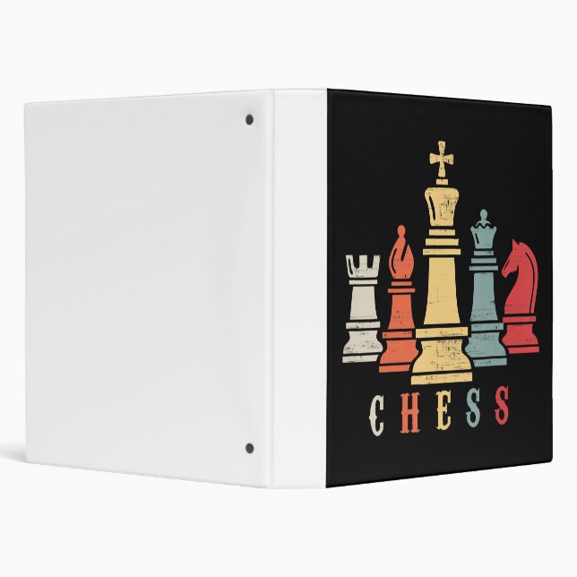 Chess Lover | Chess Set Checkmate Gift 3 Ring Binder (Background)