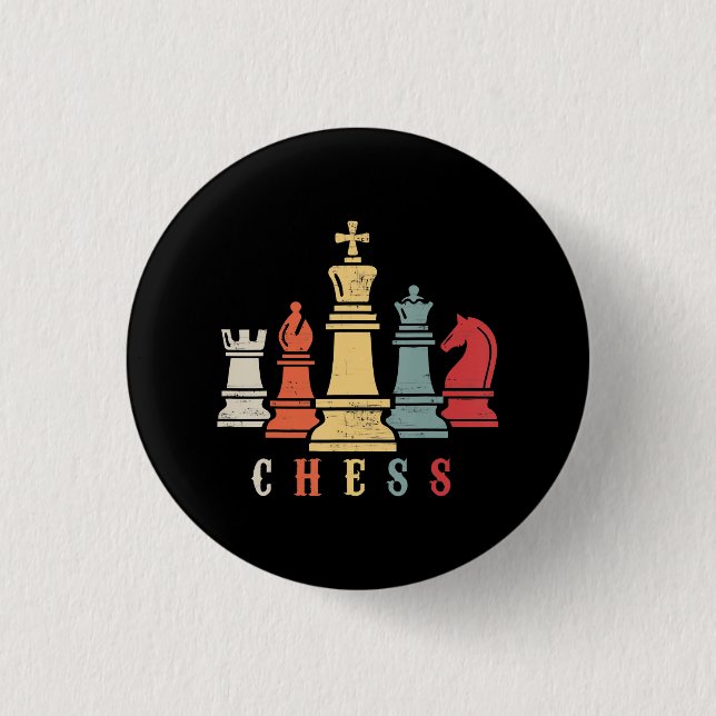 Chess Lover | Chess Set Checkmate Gift Button (Front)