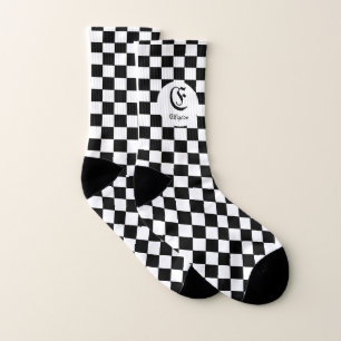 Chess Lover Custom Name Initial Socks