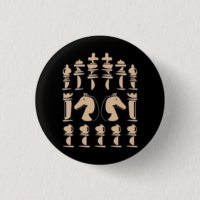 Chess :Lover | Knight Chess Figure Chess Button (Front)