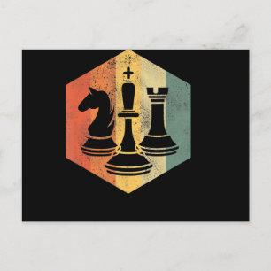 Chess Lover Knight King Rook Chess Colorful Gift Announcement Postcard