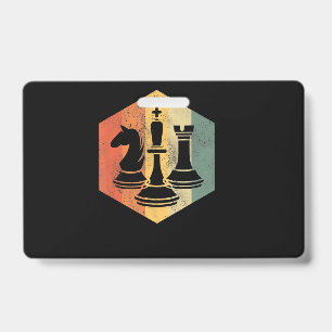 Chess Lover Knight King Rook Chess Colorful Gift Badge