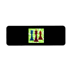 Chess Lover Queen King Bishop Chess Label