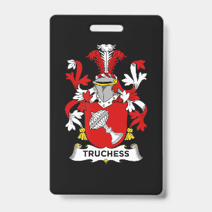 Chess Lover Truchess Coat of Arms - Family Crest Badge