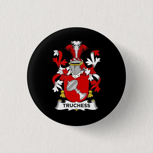 Chess Lover | Truchess Coat of Arms - Family Crest Button (Front)