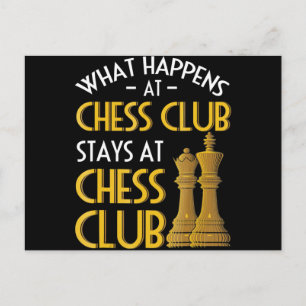 Chess Lover What Happens At Chess Club Humor Holiday Postcard