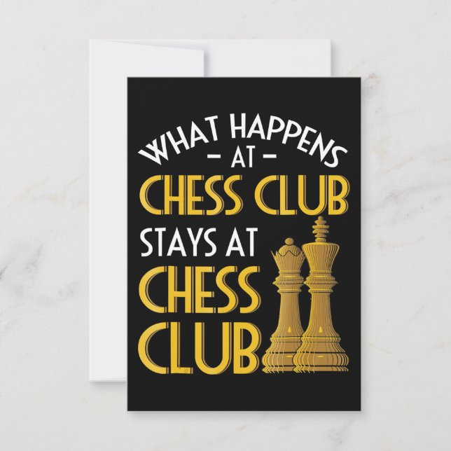 Chess Lover | What Happens At Chess Club Humor Invitation (Front)
