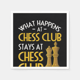 Chess Lover   What Happens At Chess Club Humor Napkins