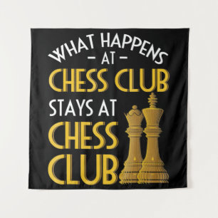 Chess Lover What Happens At Chess Club Humor Tapestry