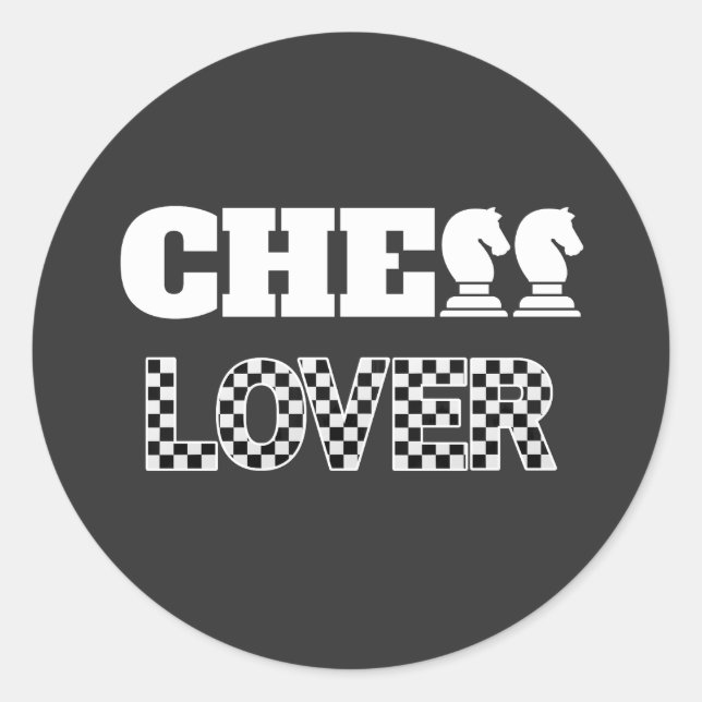 Chess Lover White Knights Creative Unique Game Classic Round Sticker (Front)