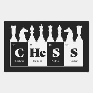 Chess Made of Elements Graphic Chess Pieces Design Rectangular Sticker