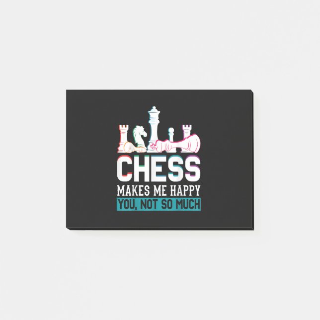 Chess Makes Me Happy Humor Funny Gift Post-it Notes (Front)