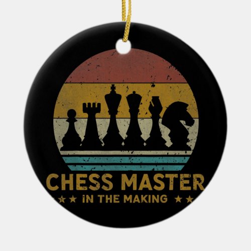 Chess Master Chess Vintage Chess Game Funny Chess Ceramic Ornament
