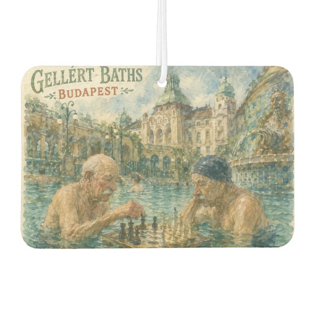 Chess match Gellert Baths Budapest Hungary Air Freshener (Front)