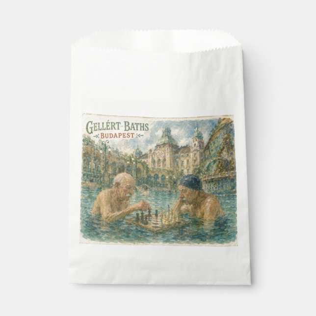 Chess match Gellert Baths Budapest Hungary Favor Bag (Front)