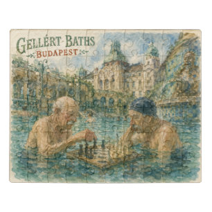 Chess match Gellert Baths Budapest Hungary Jigsaw Puzzle