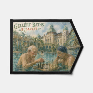 Chess match Gellert Baths Budapest Hungary Pennant