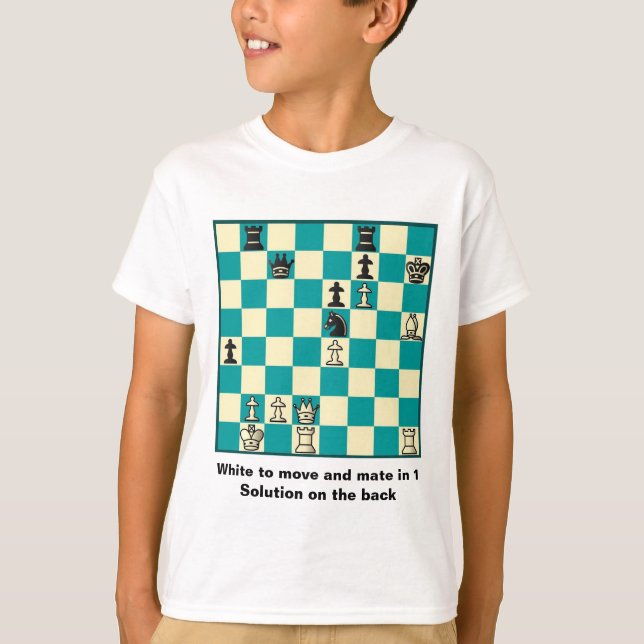 Chess Mate In 1 Puzzle #1 T-Shirt (Front)