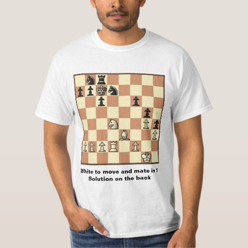 Chess Mate In 1 Puzzle 3 Value T_Shirt