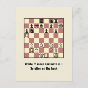 Chess Mate In 1 Puzzle #4 Postcard