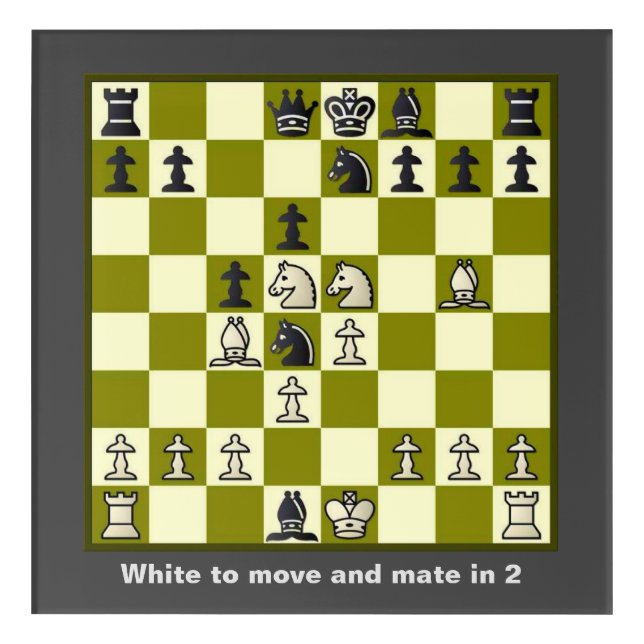 Chess Mate In 2 Puzzle #2 Acrylic Print (Front)