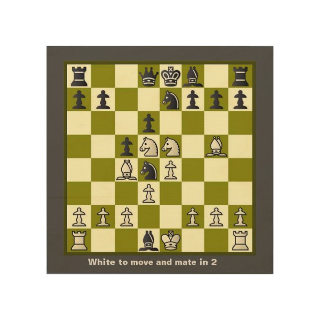 Chess Mate In 2 Puzzle #2 Wood Wall Art (Front)