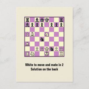 Chess Mate In 2 Puzzle #3 Postcard
