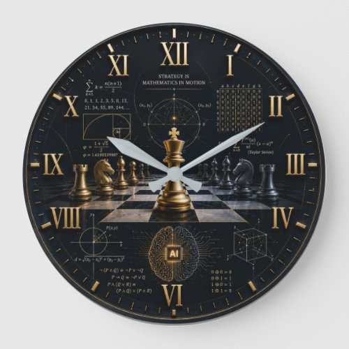 Chess Mathematics STEM, Math Large Clock