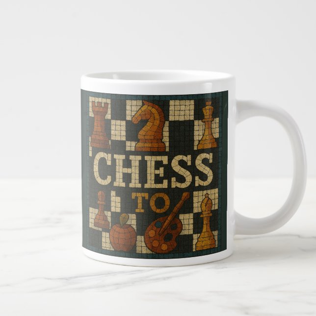 chess mosaic style,  giant coffee mug (Right)
