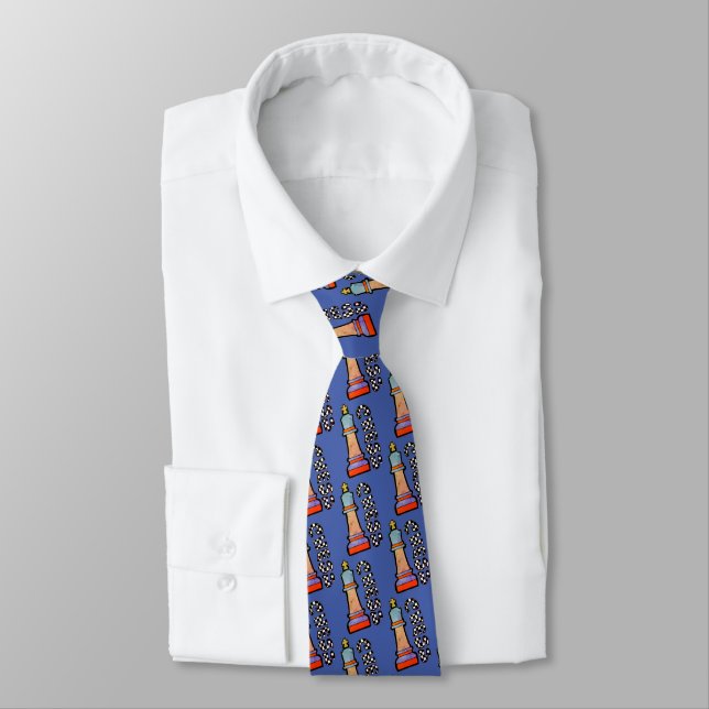 chess  neck tie (Tied)