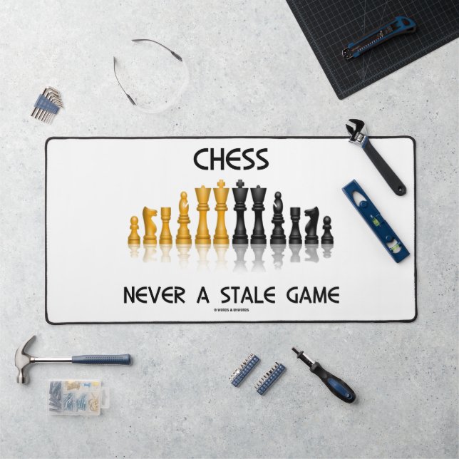 Chess Never A Stale Game Reflective Chess Set Desk Mat (Workstation)
