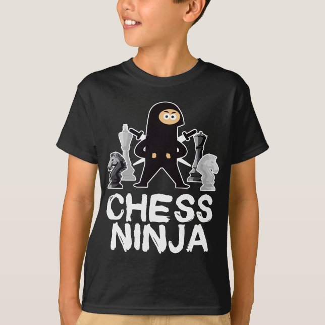 Chess Ninja Geek Board Game Master Checkmate T-Shirt (Front)