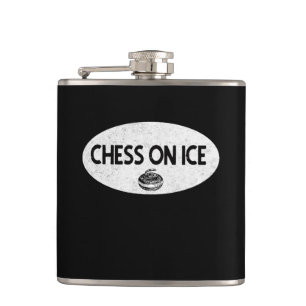 Chess on Ice Curling Flask