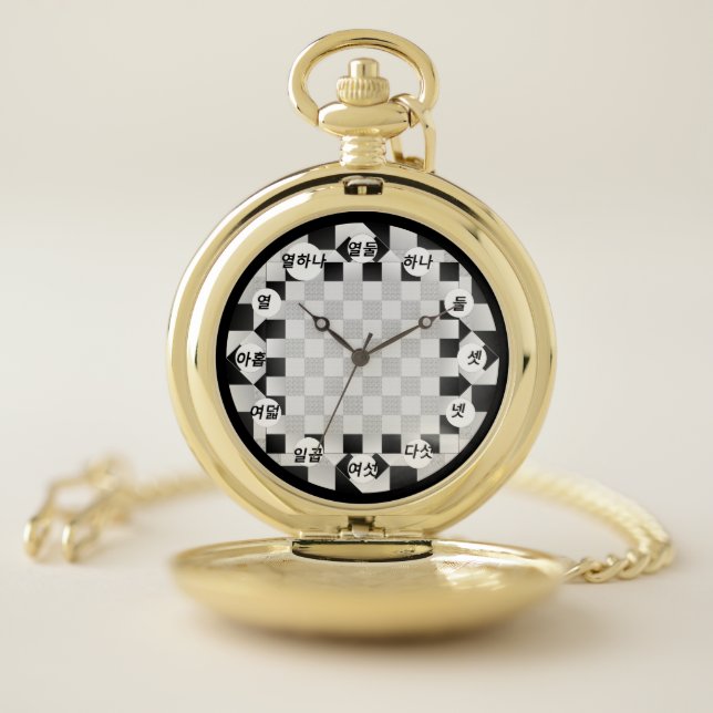 Chess Pad (Korean Face) by Kenneth Yoncich Pocket Watch (Inside)