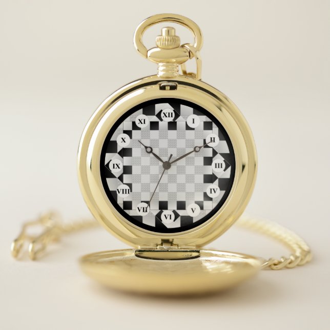 Chess Pad (Roman Face) by Kenneth Yoncich Pocket Watch (Inside)