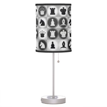 Chess Pattern Table Lamp by Chess_store at Zazzle