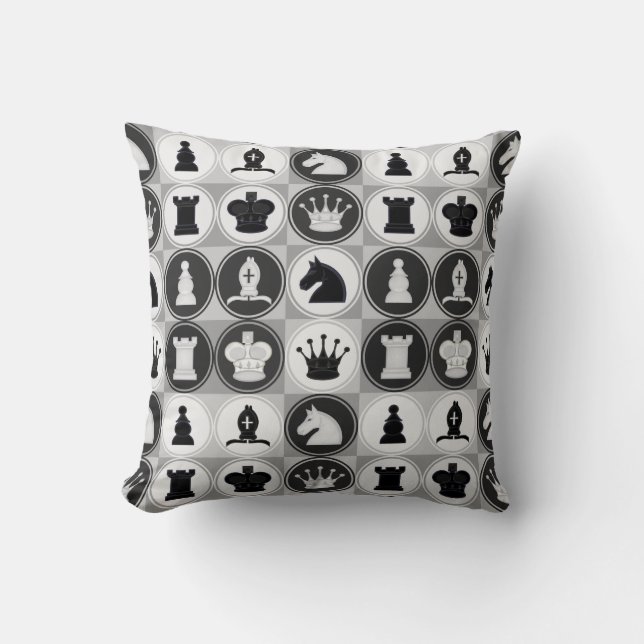 Chess Pattern Throw Pillow (Front)