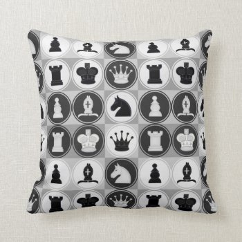 Chess Pattern Throw Pillow by Chess_store at Zazzle